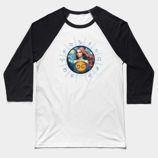 ZODIAC Cancer - Astrological CANCER - CANCER - ZODIAC sign - Van Gogh style - 3 Baseball T-Shirt